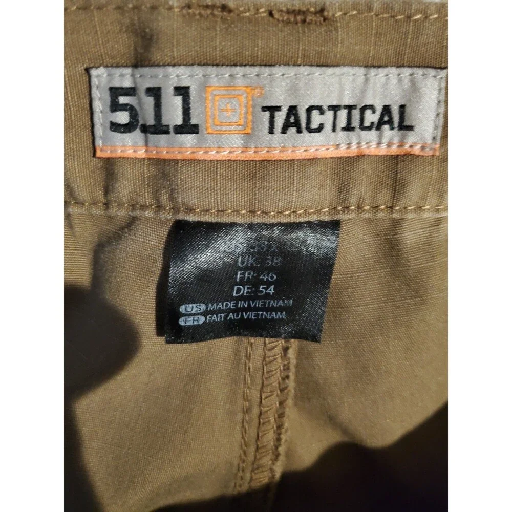 5.11 Tactical Pants Mens 38x30 Tan Khaki Cotton Canvas Workwear Cargo Utility